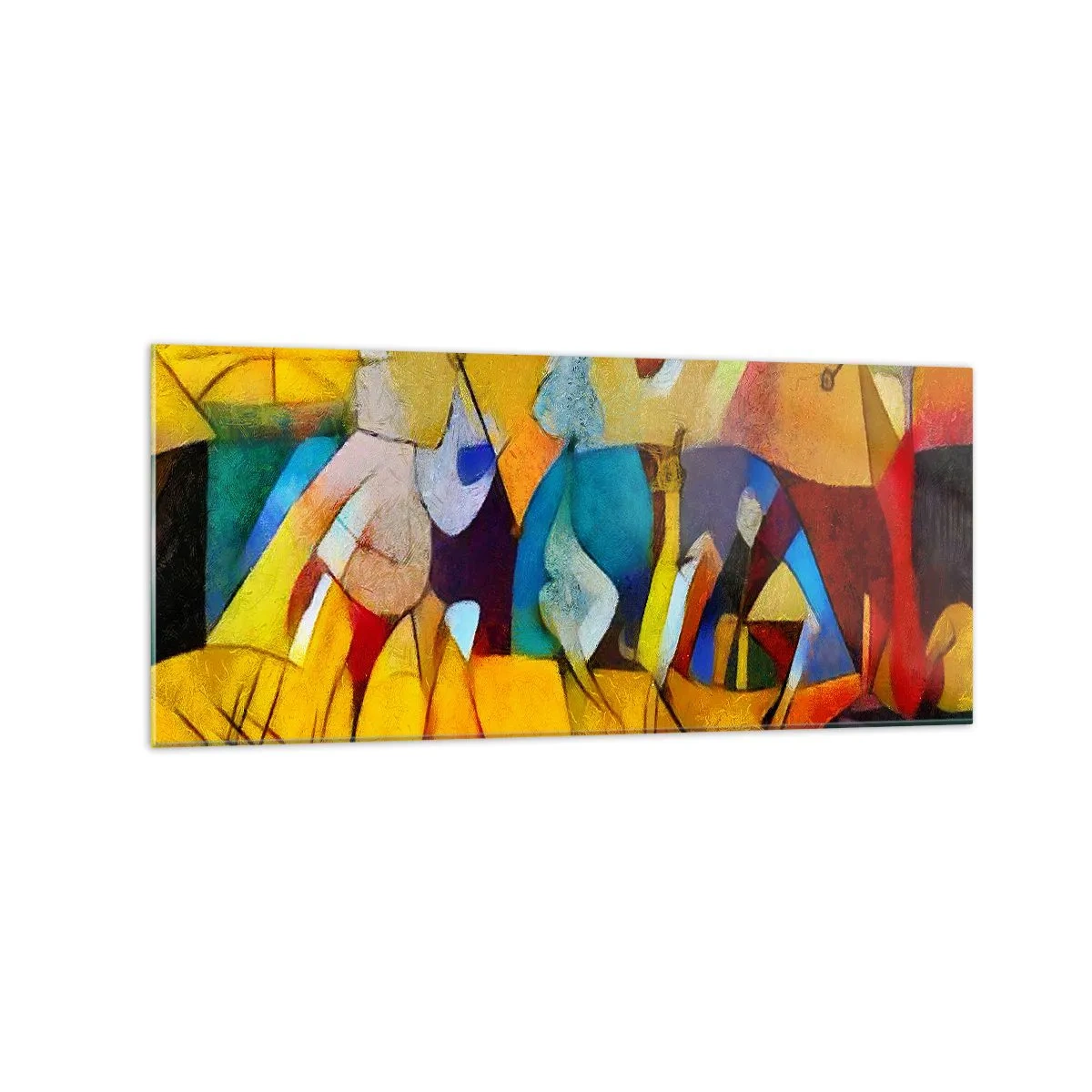 Glastavla - Bild på glas - Sol - liv -glädje - 120x50 cm