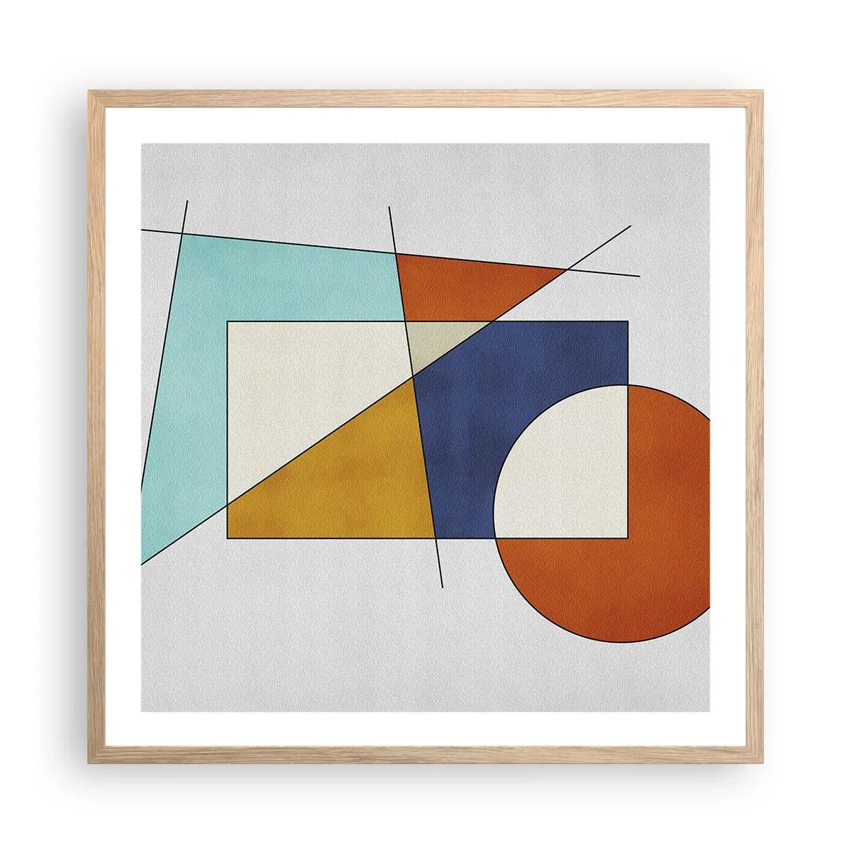 Affisch i ram av ljusek - Abstraktion: modernistiskt nöje - 60x60 cm