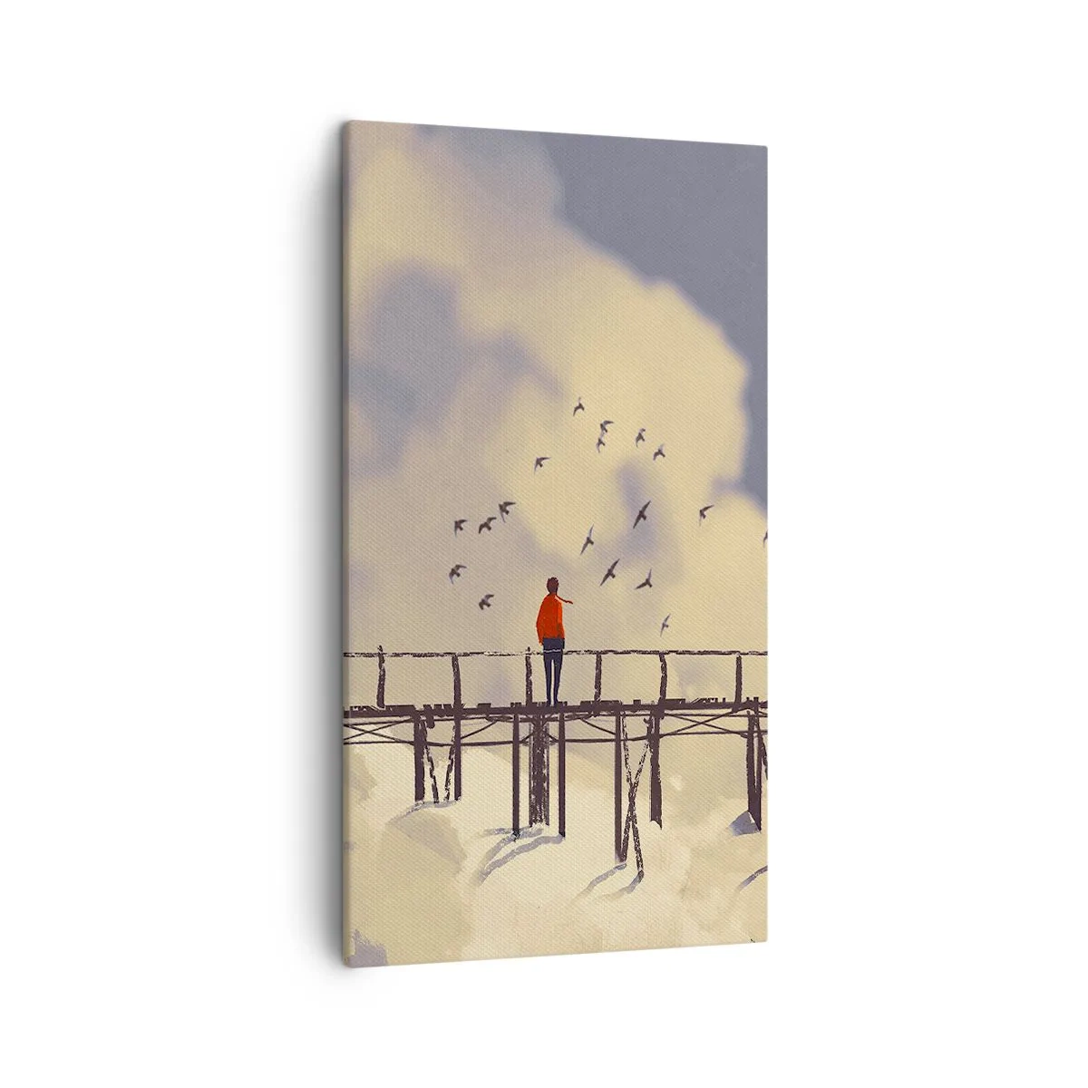 Canvastavla - Bild på duk - Blå saknad - 45x80 cm