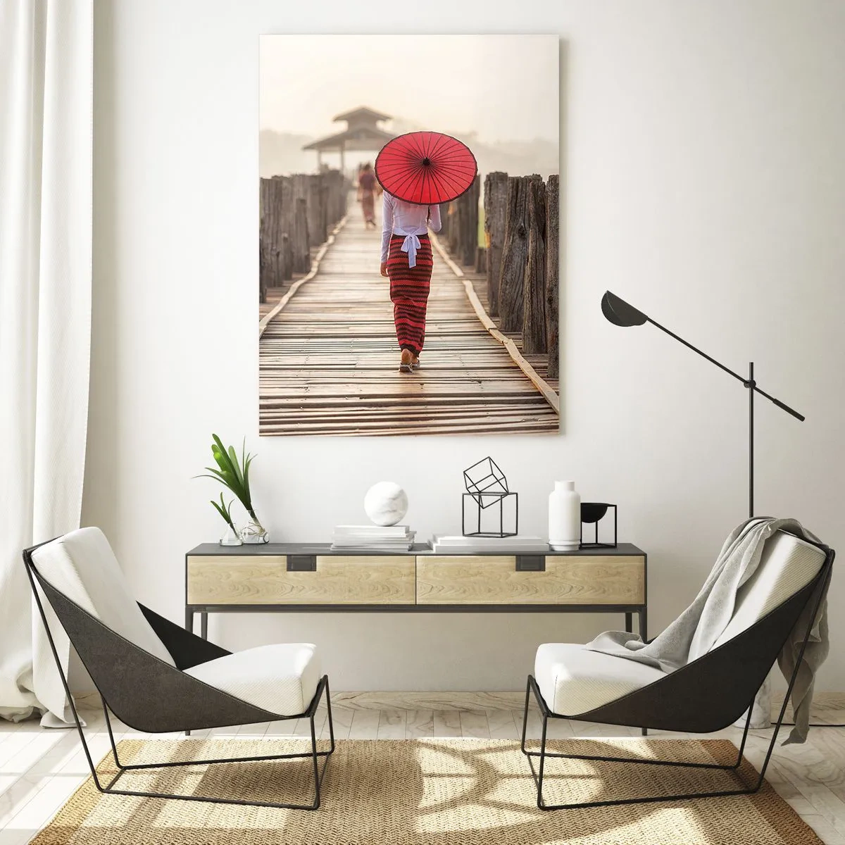 Glastavla - Bild på glas - På den gamla bron - 50x70 cm