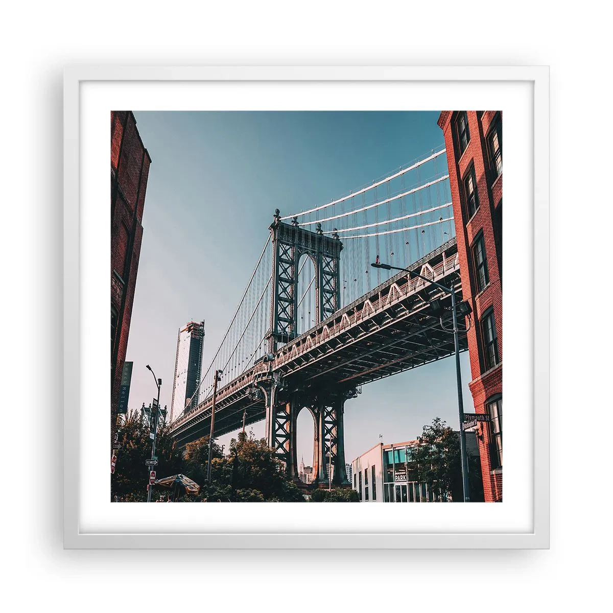 Affisch i vit ram - Över stadens vågor - 50x50 cm