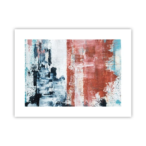Affisch - Abstrakt halvt om halvt - 40x30 cm
