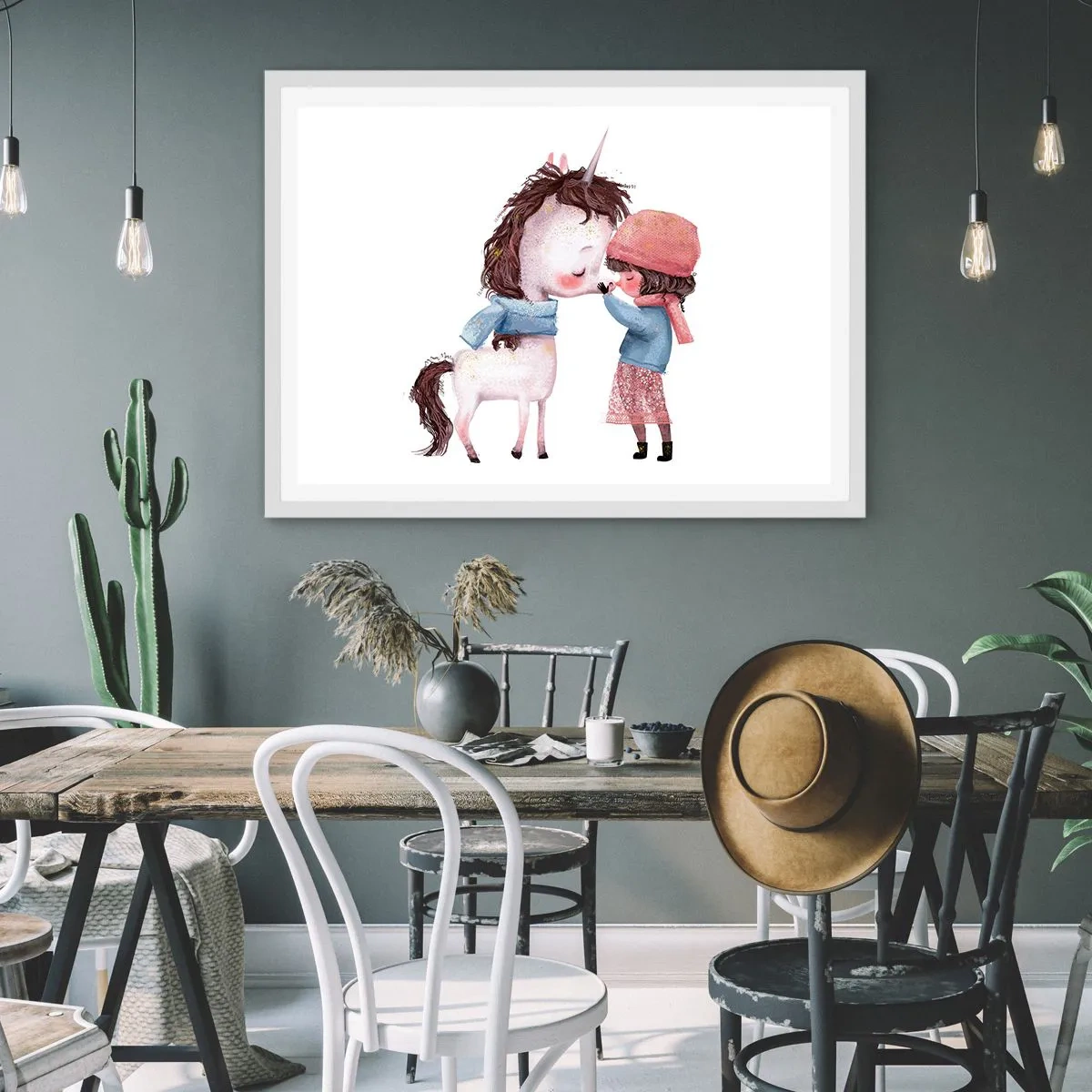 Affisch i vit ram - Vintersaga - 91x61 cm