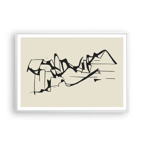 Affisch i vit ram - Kanske ett landskap - 100x70 cm