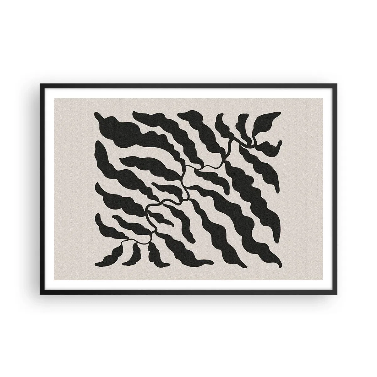 Affisch i svart ram - Kvadratens natur - 100x70 cm