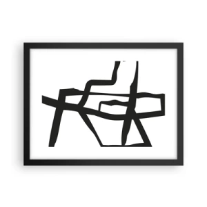 Affisch i svart ram - Svartvit konstruktion - 40x30 cm