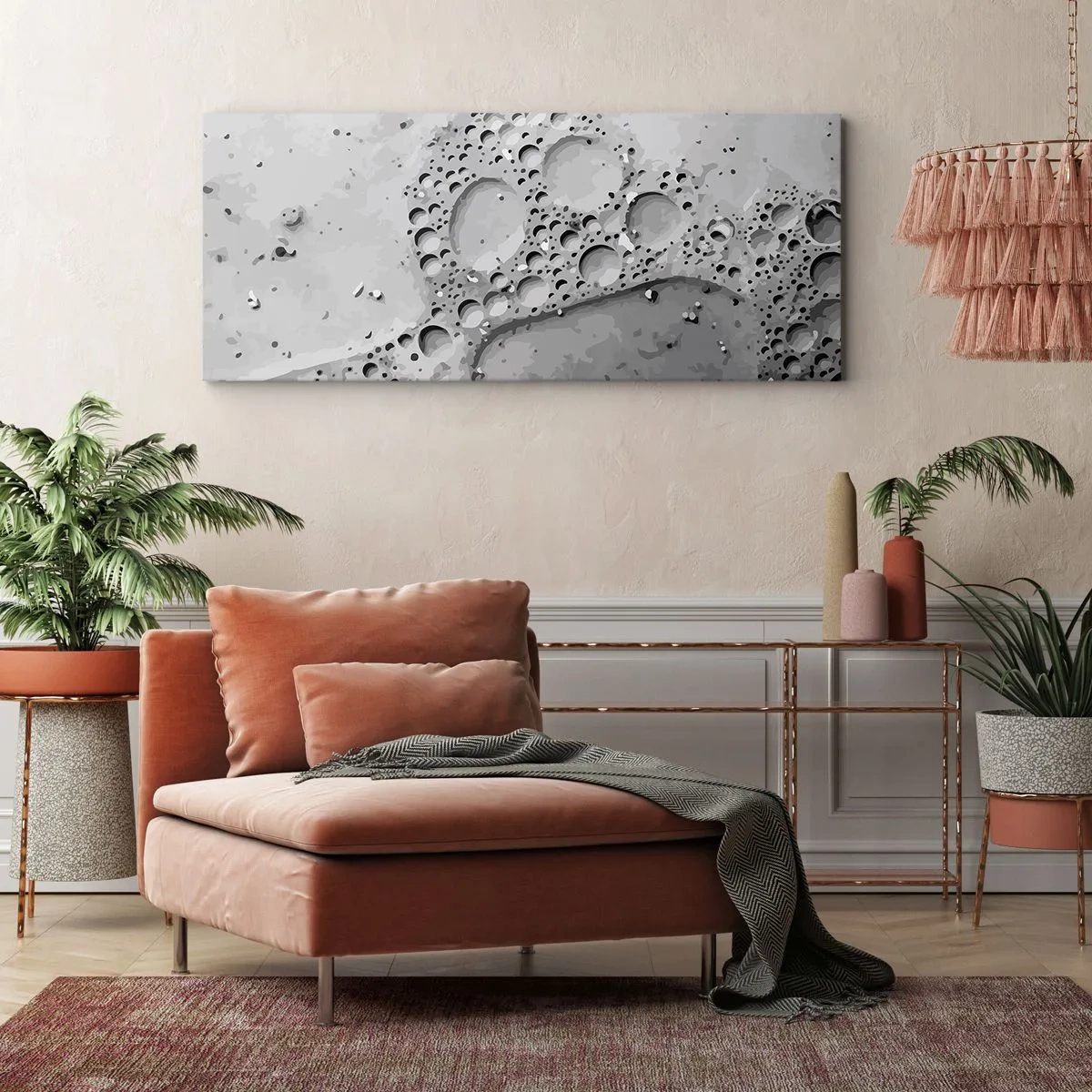 Canvastavla - Bild på duk - Spår efter skum - 90x30 cm