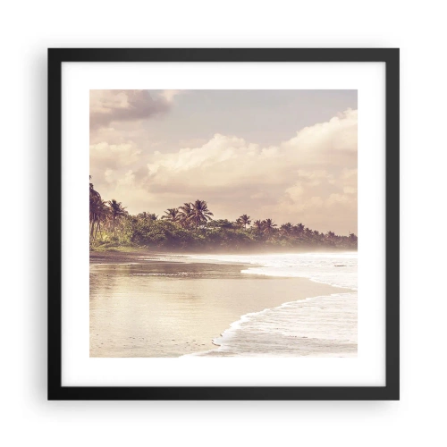 Affisch i svart ram - Vågornas smekning - 40x40 cm