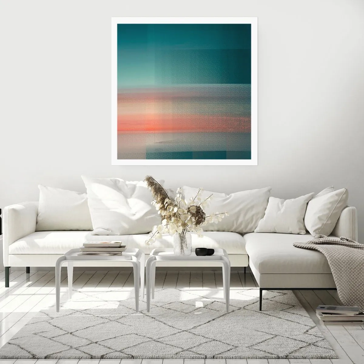 Affisch - Abstraktion: ljusvågor - 50x50 cm