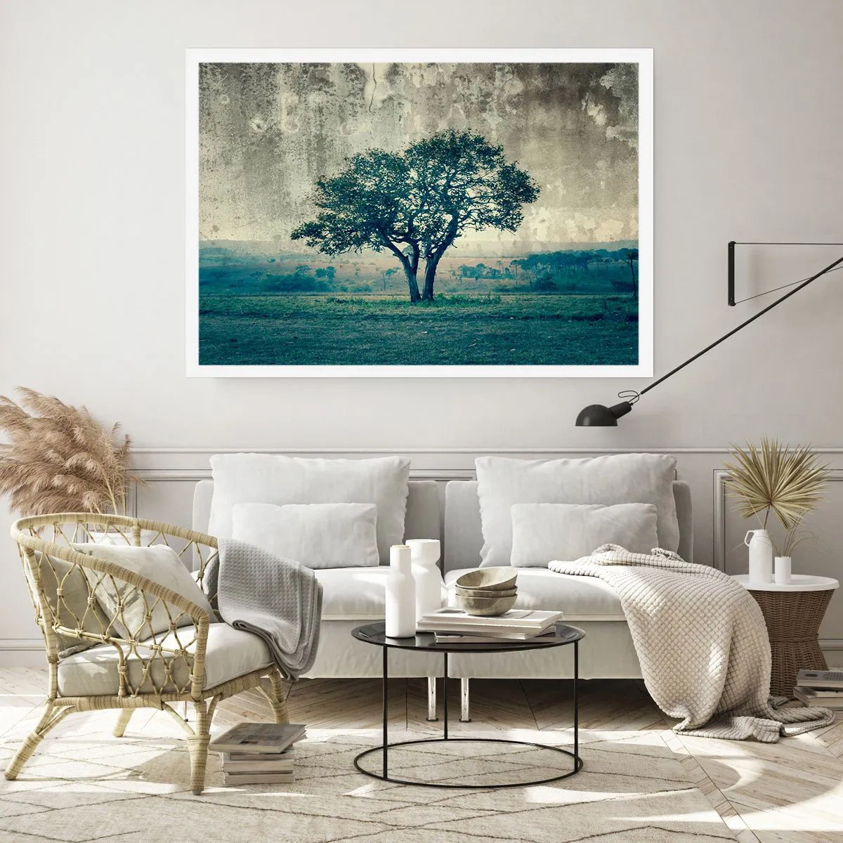 Affisch - Äppelträd på blå betesmark? - 100x70 cm