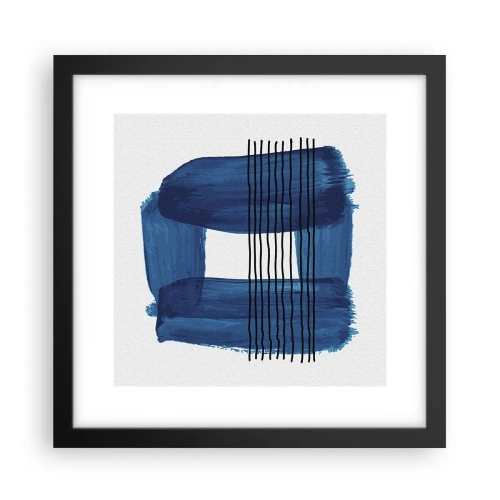 Affisch i svart ram - Svart-blå komposition - 30x30 cm