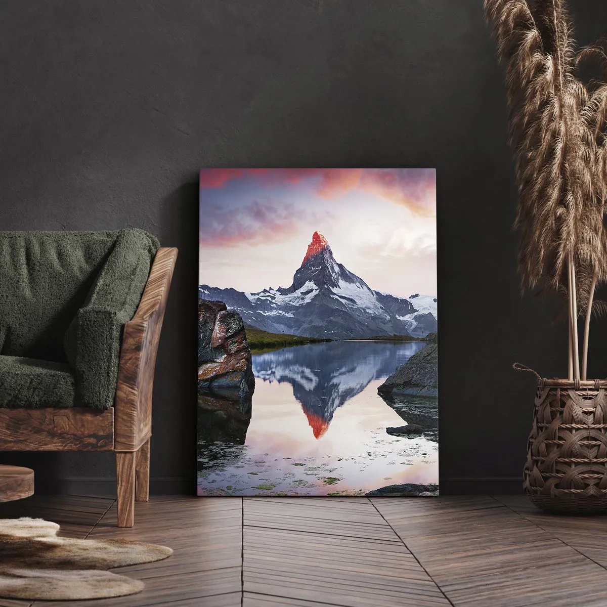 Canvastavla - Bild på duk - Bergens hjärta är hett - 65x120 cm