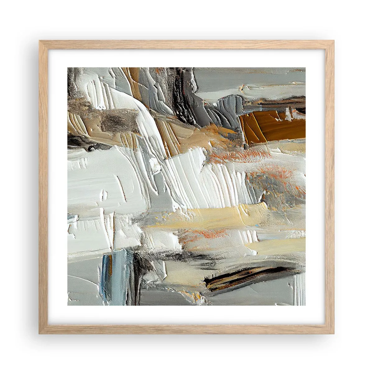 Affisch i ram av ljusek - Färgstarka lager på lager - 50x50 cm