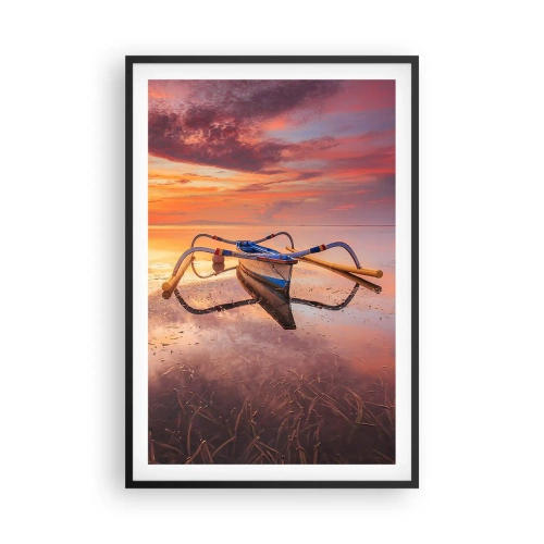 Affisch i svart ram - Tropiska kvällens lugn - 61x91 cm