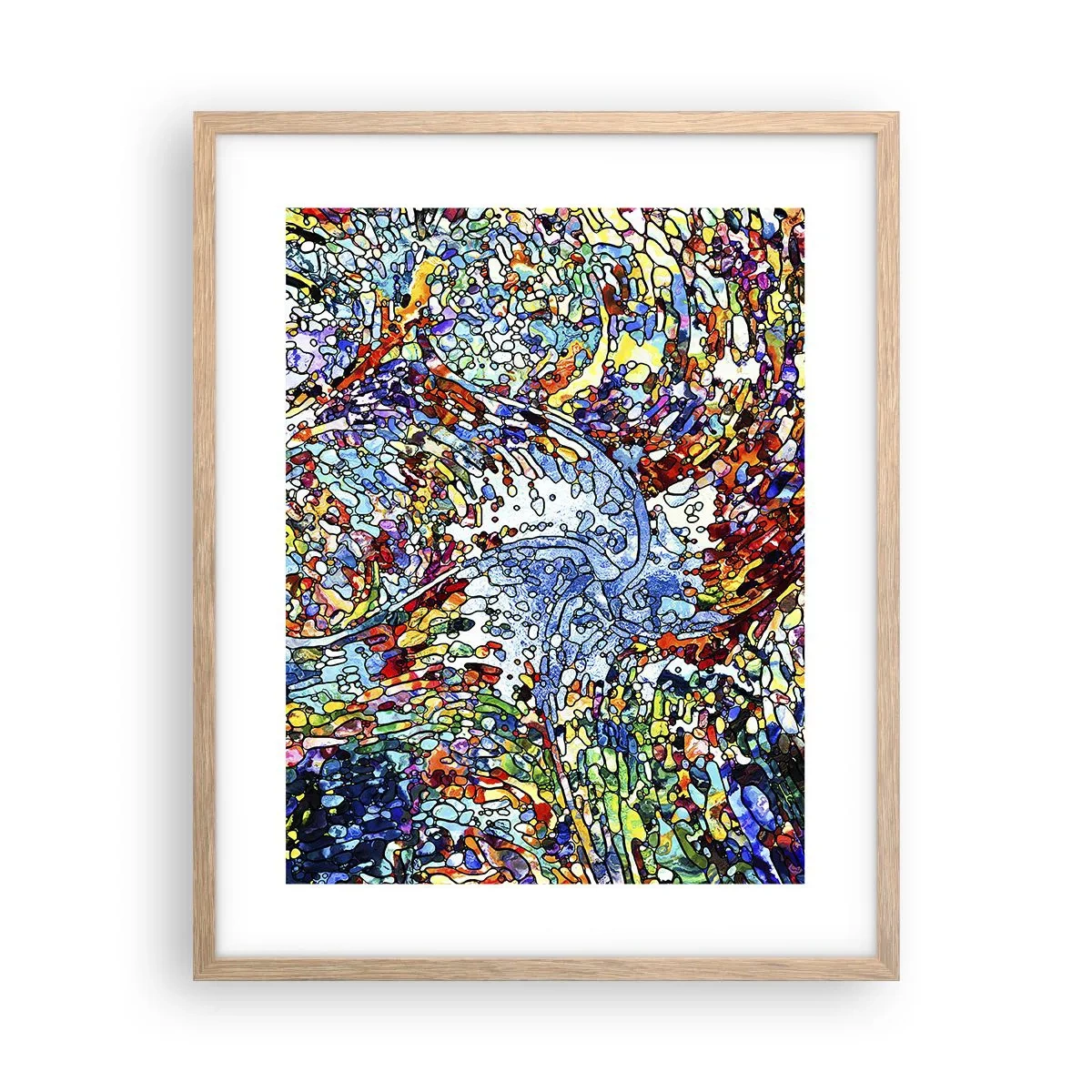 Affisch i ram av ljusek - Glasmålning - droppar - 40x50 cm