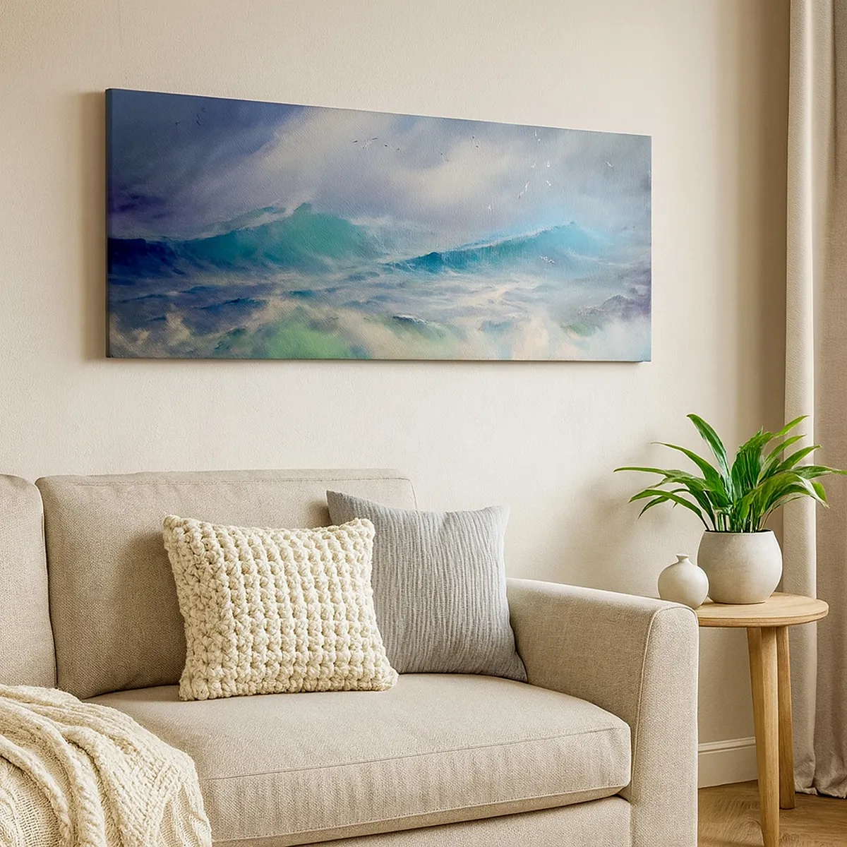 Canvastavla - Bild på duk - "Orkanen vrålade med triumf…' - 30x30 cm