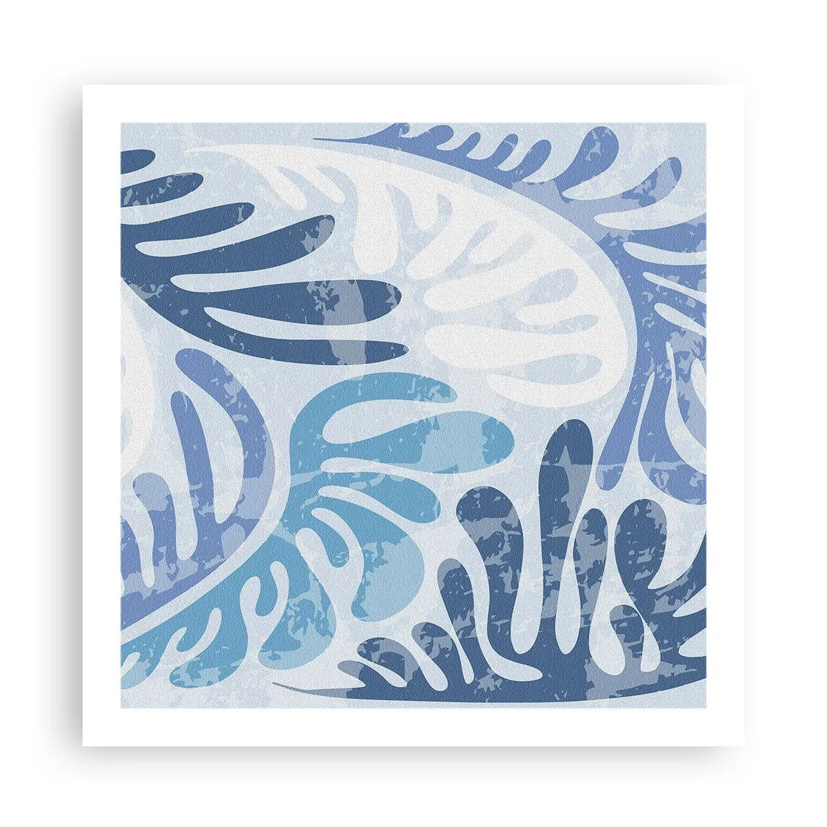 Affisch - Blåa ormbunkar - 60x60 cm
