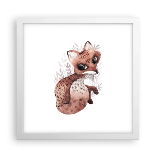 Affisch i vit ram - Bara älska - 30x30 cm