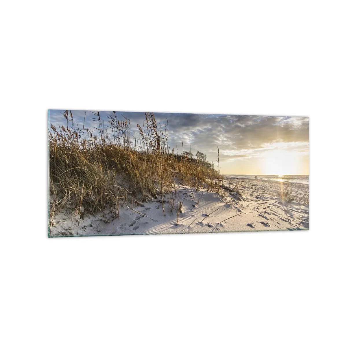 Glastavla - Bild på glas - Inbjudan till promenad - 120x50 cm