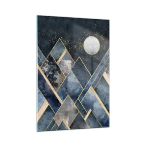 Glastavla - Bild på glas - Geometriskt landskap - 50x70 cm