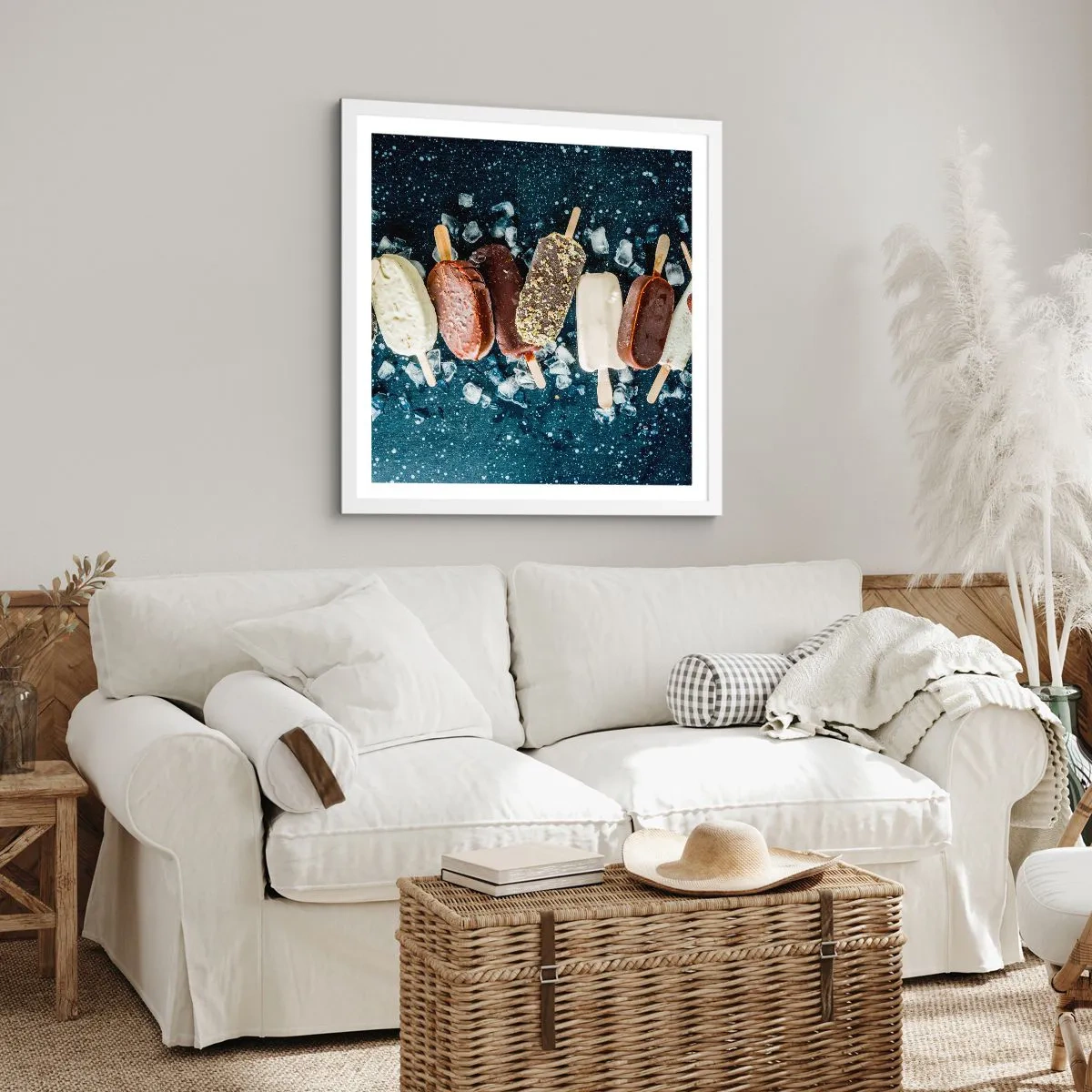 Affisch i vit ram - Smak av varm sommar - 60x60 cm