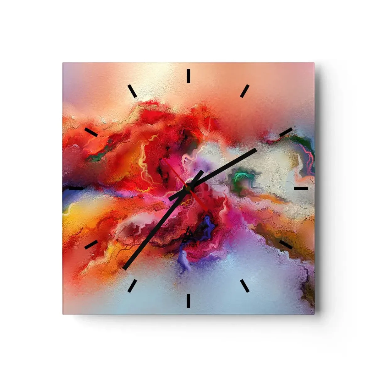 Väggklocka - Klocka på glas - Fåna drömmarna - rök - 30x30 cm