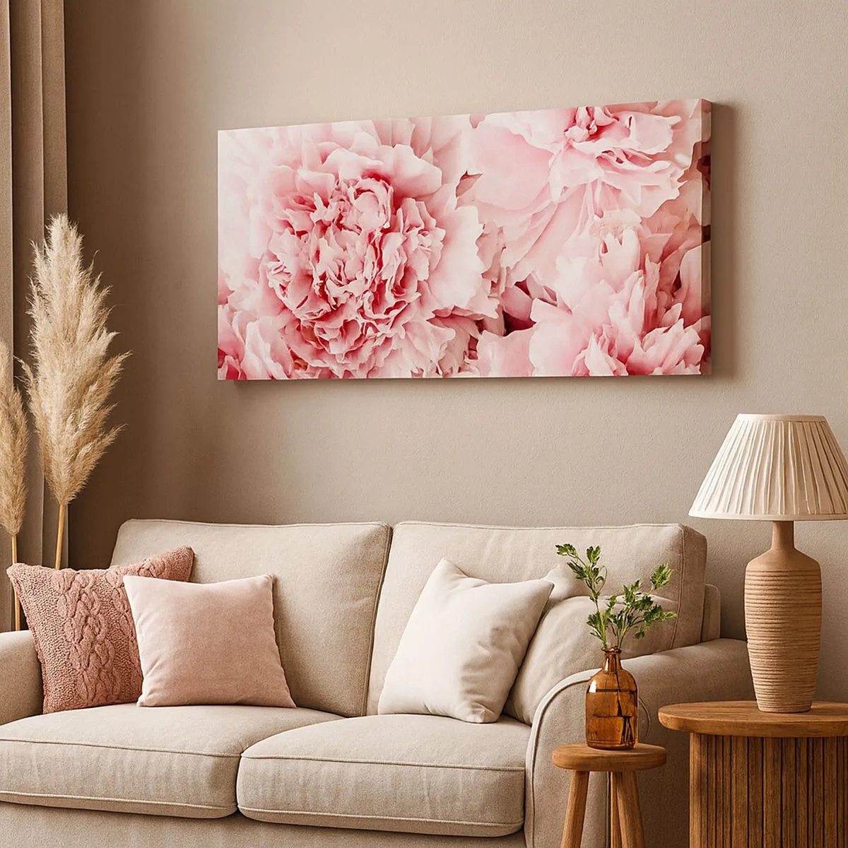 Canvastavla - Bild på duk - Rosa dröm - 100x40 cm
