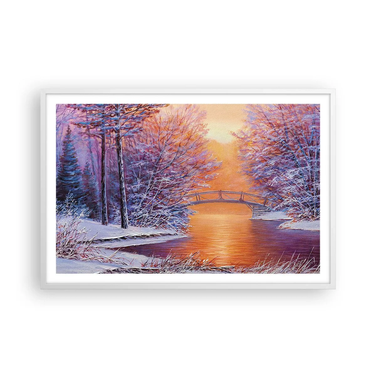 Affisch i vit ram - Låt oss mötas här - 91x61 cm