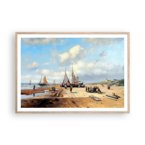 Affisch i ram av ljusek - Efter en lyckad fångst - 100x70 cm