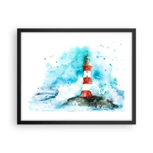 Affisch i svart ram - Elementens enhet - 50x40 cm