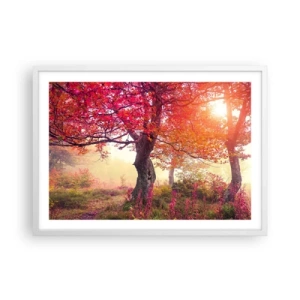 Affisch i vit ram - Våldsam blommande - 70x50 cm