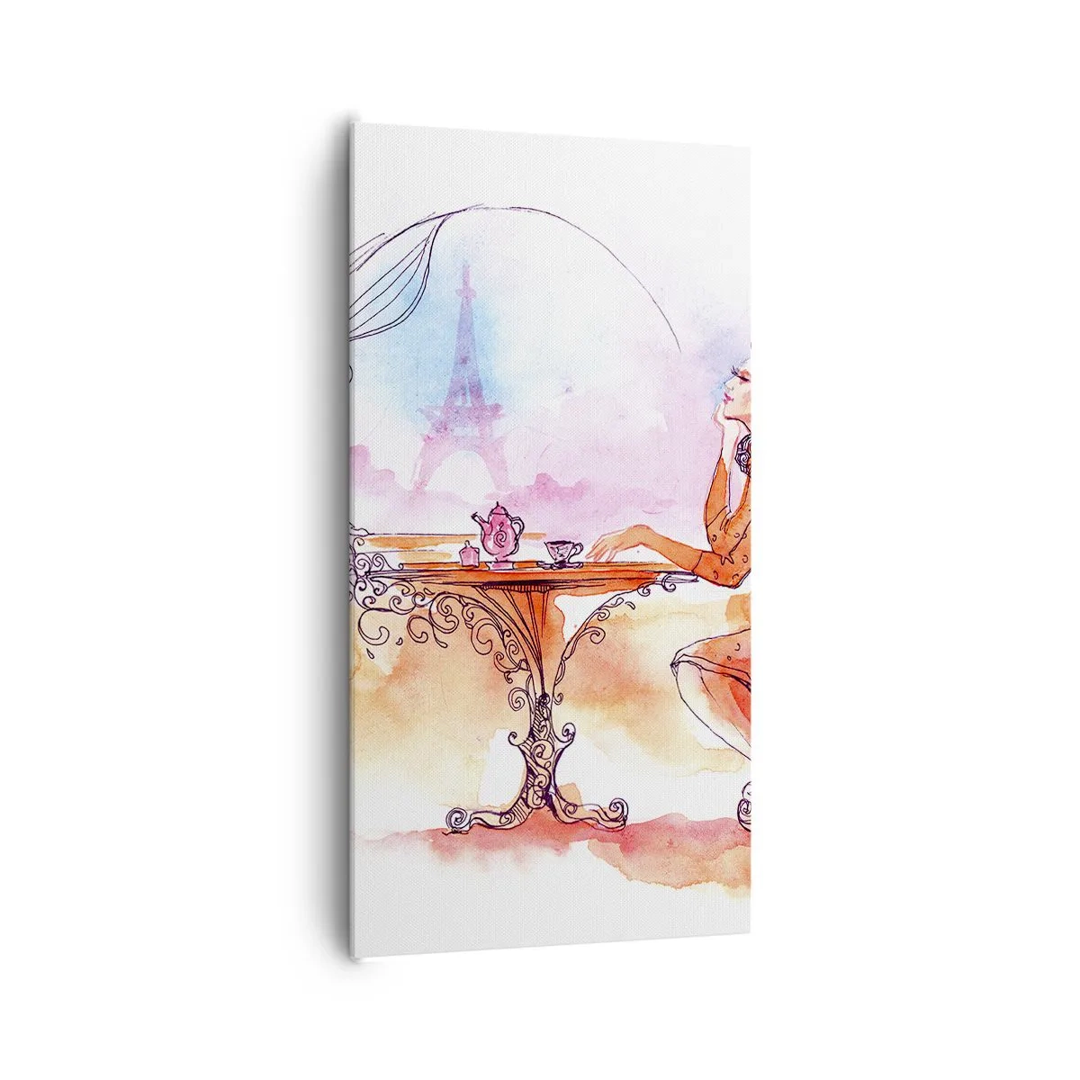 Canvastavla - Bild på duk - Paris stil - 65x120 cm