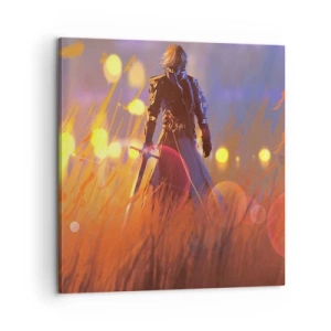 Canvastavla - Bild på duk - Vandrande riddare - 60x60 cm