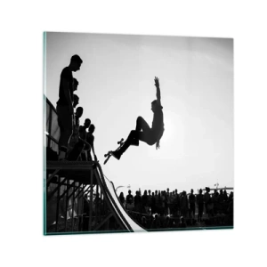 Glastavla - Bild på glas - Hjältar och tittare - 50x50 cm