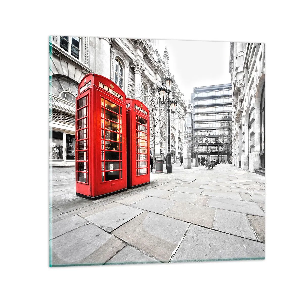 Glastavla - Bild på glas - Welcome to London - 30x30 cm