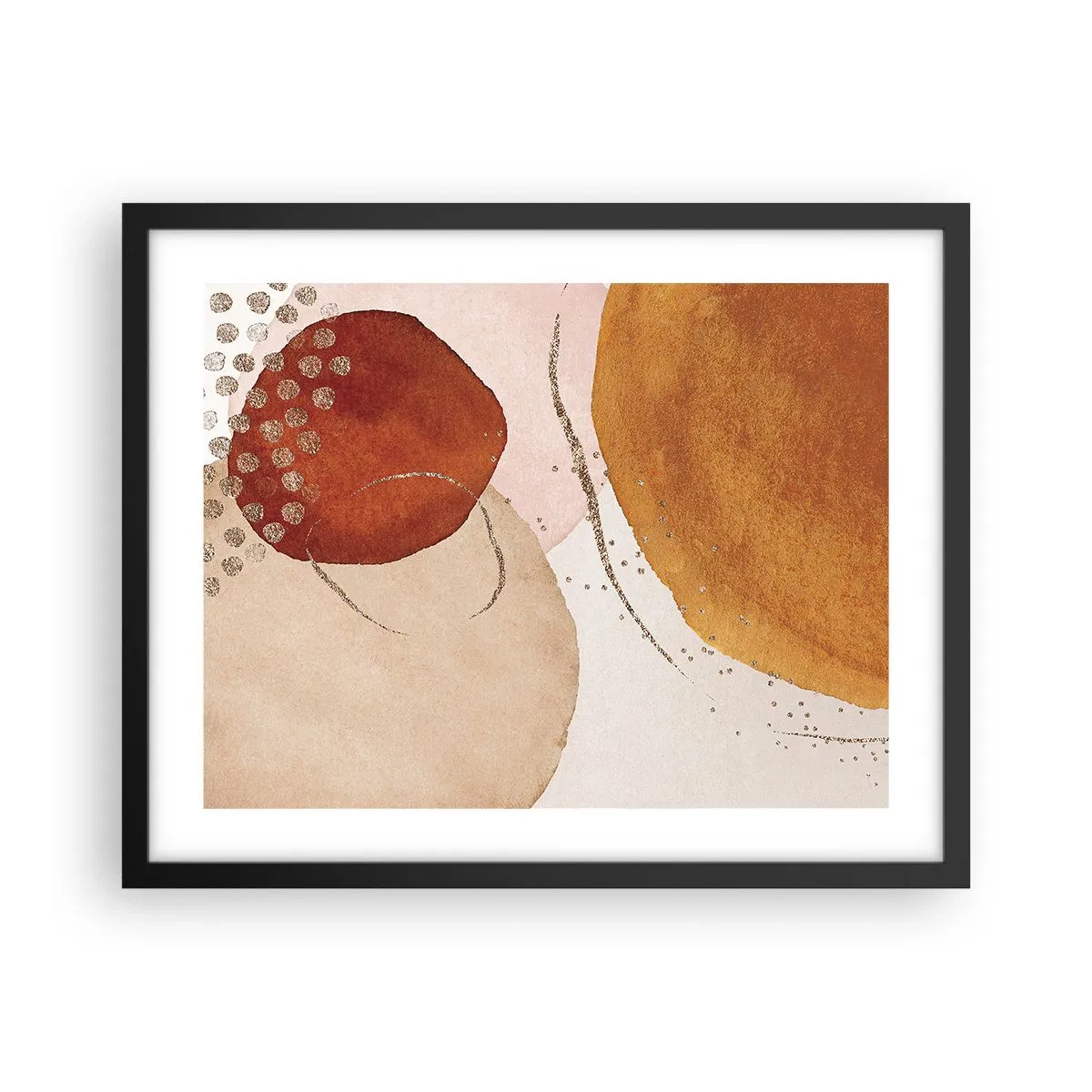 Affisch i svart ram - Rundhet och rörelse - 50x40 cm