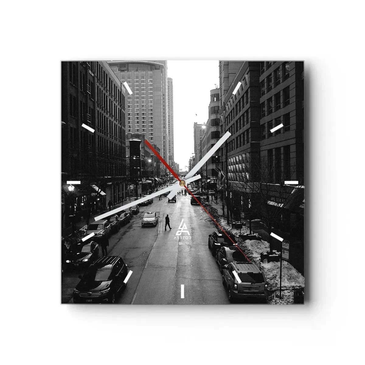 Väggklocka - Klocka på glas - Nästa dag som varje dag - 40x40 cm