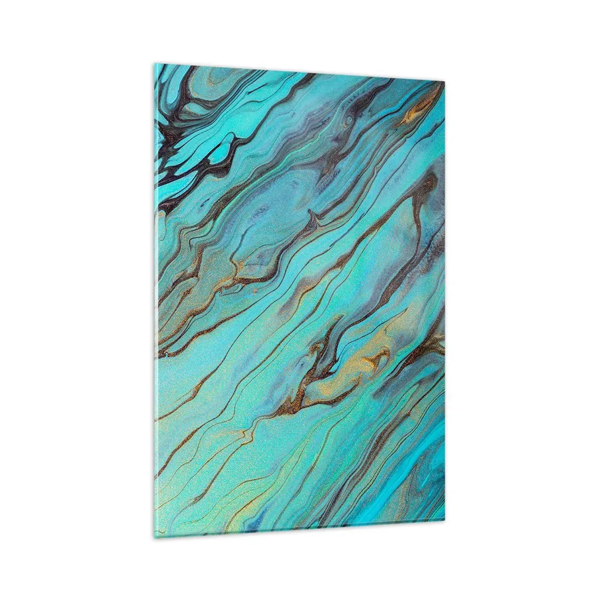 Glastavla - Bild på glas - Turkost tidvatten - 80x120 cm