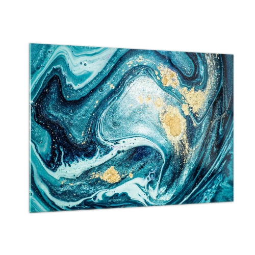 Glastavla - Bild på glas - Blå virvel - 100x70 cm