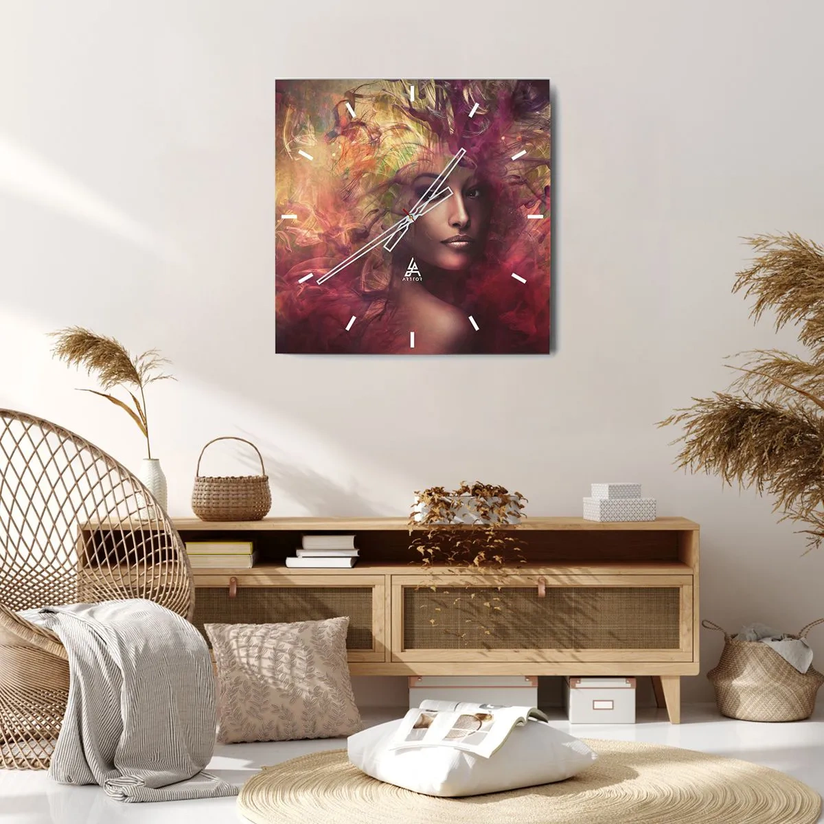 Väggklocka - Klocka på glas - Här är jag! - 30x30 cm