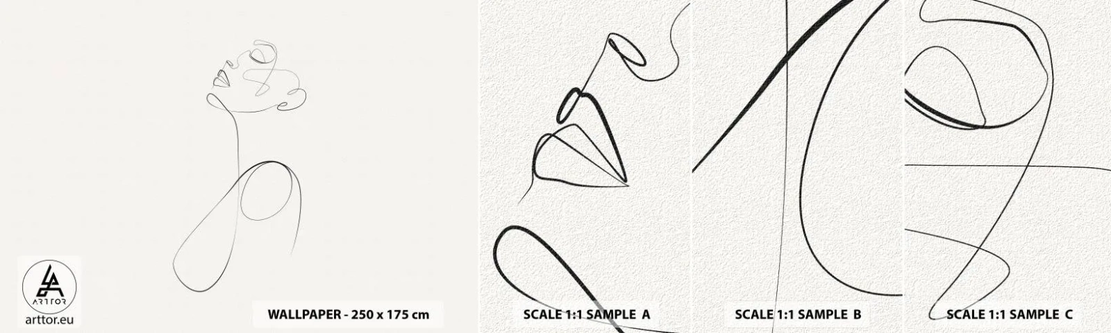 Provbit av självhäftande fototapet Deluxe Sticker - Förvirrad i drömmarna - Kvinna, Grafik, Bit - 100x30 cm