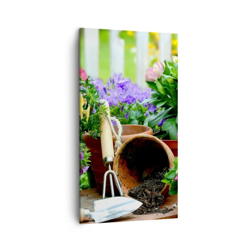 Canvastavla - Bild på duk - Sofias lilla trädgård - 45x80 cm