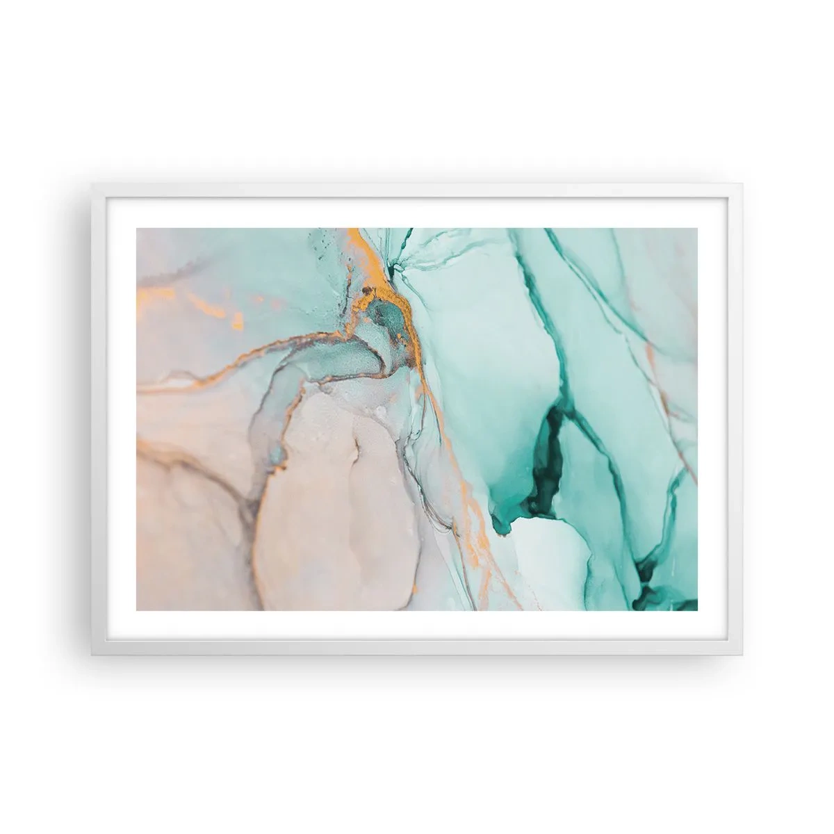 Affisch i vit ram - Formernas och färgernas dans - 70x50 cm