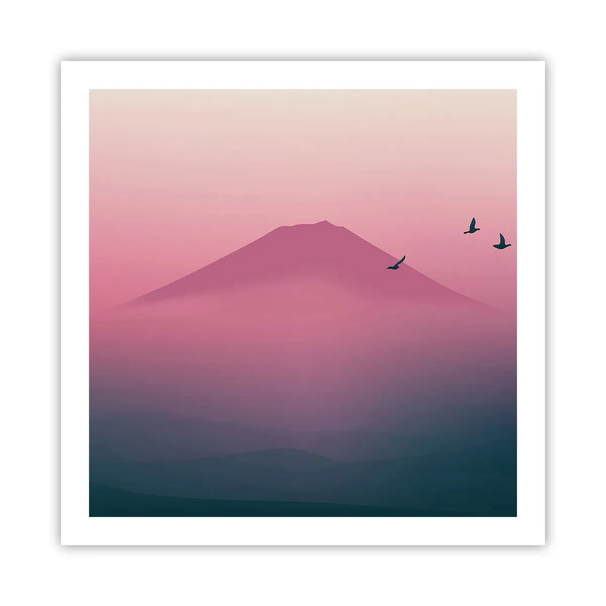 Affisch - Vandrare över molnen - 60x60 cm