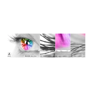 Fototapet Prov Standard Eco - Se färgglatt på världen - Abstraktion, Färgglada öga, 3D - 100x30 cm