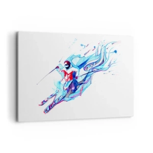 Canvastavla - Bild på duk - Galet slalomlopp mot glädjen - 120x80 cm
