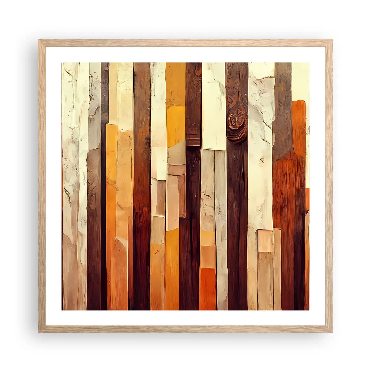 Affisch i ram av ljusek - Hymn av skogens träd - 60x60 cm