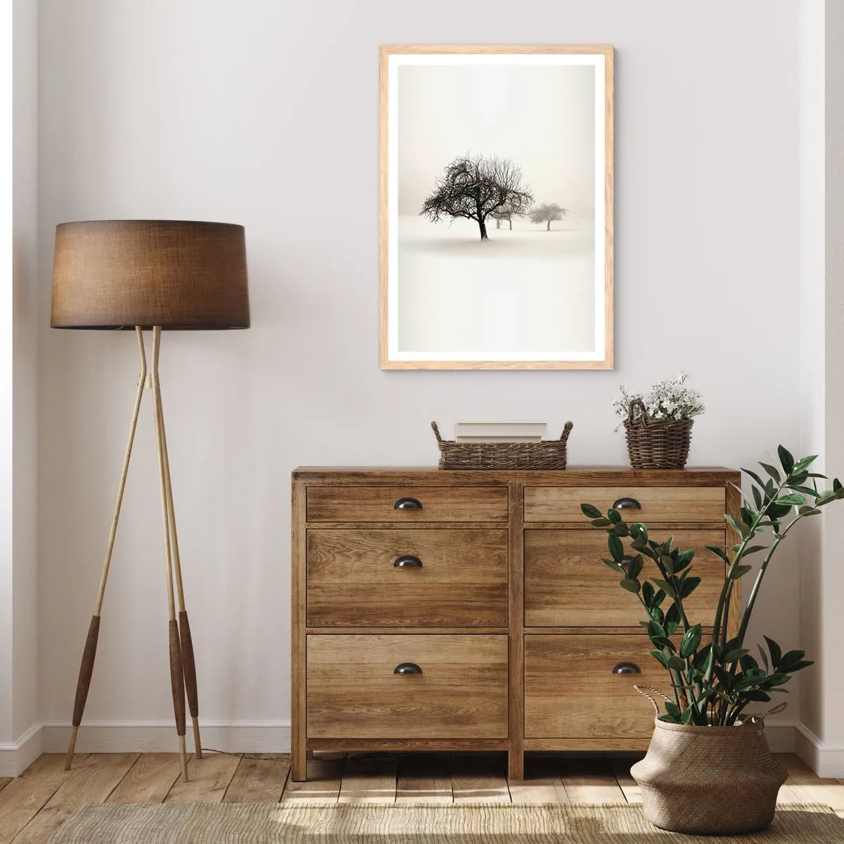 Affisch i ram av ljusek - Vintersömn - 40x50 cm