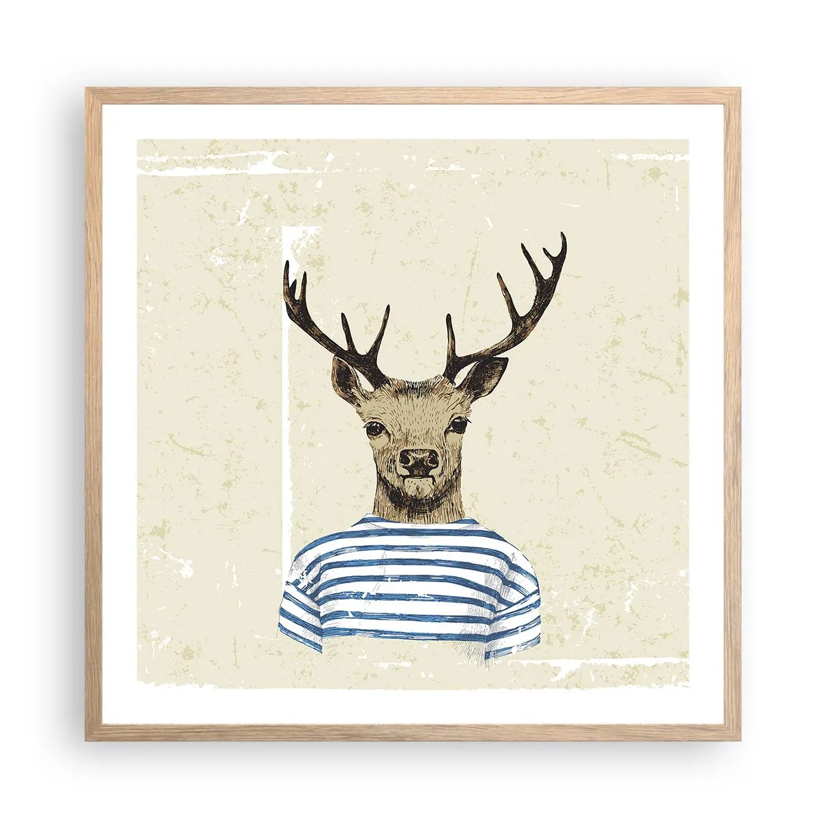 Affisch i ram av ljusek - Ty jag gillar randiga tröjor! - 60x60 cm