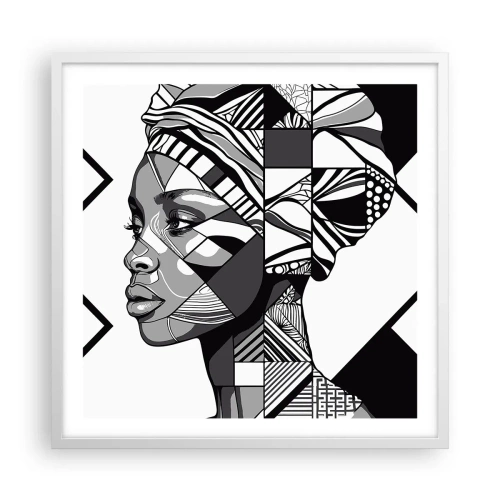 Affisch i vit ram - Etniskt porträtt - 60x60 cm